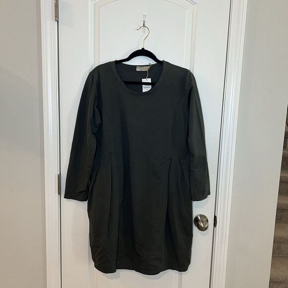 Dresses & Skirts - Saga Dress One Size Side Pleat Short Dress One Size Made In Italy Lagenlook